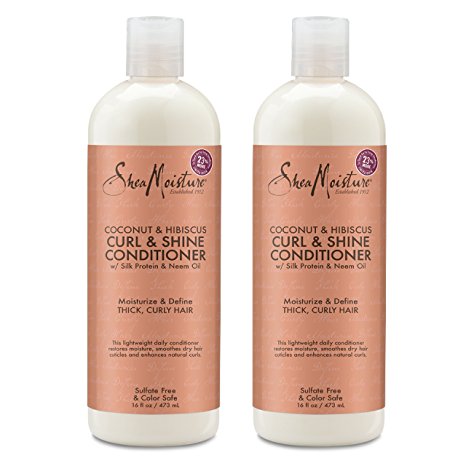 Shea Moisture Coconut & Hibiscus Curl & Shine Conditioner | 16 fl. oz. (2 Pack)