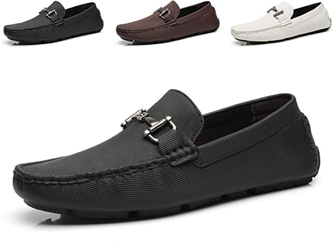 Faranzi Mens Penny Loafers Driving Moccasins Slip on Loafers Lightweight Comfortable Casual Driving Shoes Boat Shoes for Men