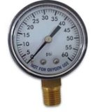 Pool Spa Filter Water Pressure Gauge 0-60 PSI Bottom Mount 14 Inch Pipe Thread