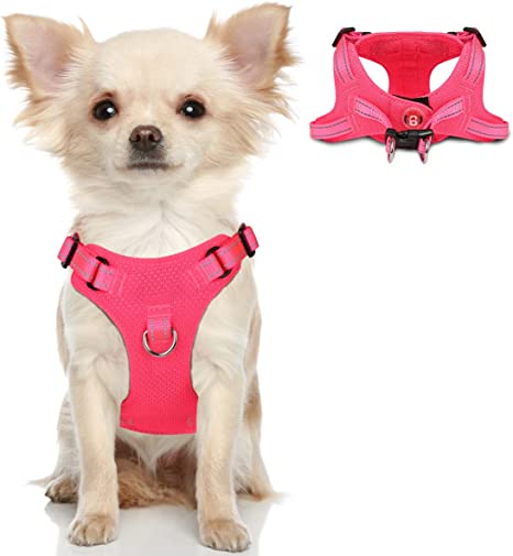 Dog Harness Step in Dog Vest Harness , Reflective Adjustable Puppy No Pull Harness Breathable Soft for Small and Medium Dogs,Cats