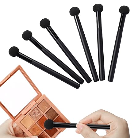 6 Pcs Black Makeup Applicator Mushroom Makeup Puff Sponge with Handle Makeup Sponges for Foundation Sponge Powder Brush Concealer Sponge Makeup Brush Eyeshadow Brushes for Women Girls