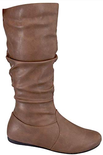 Wells Collection Womens Slouchy Boots Soft Flat to Low Heel Under Knee High