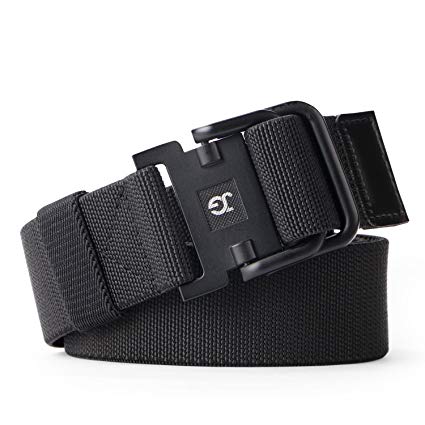 Men's Elastic Stretch Nylon web Jeans Belt Outdoor Casual Belt with Solid Adjustable Buckle By JASGOOD