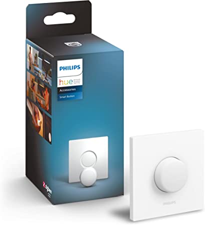 Philips Hue Smart Button Smart Lighting Accessory. Wireless Control of Home Lights, Livingroom, Bedroom.