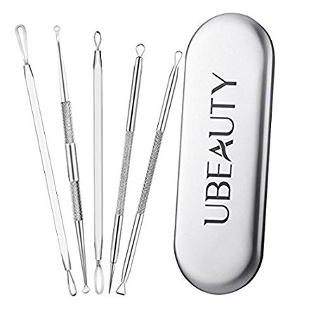 ElleSye Blackhead Acne Remover Kit, 5 Pieces Comedones Extractor Removal Tools To Treat Every Facial Impurities Blemishes Pimple Whitehead