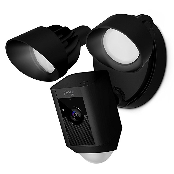 Ring Floodlight Camera Motion-Activated HD Security Cam Two-Way Talk and Siren Alarm, Black