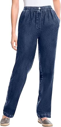 Woman Within Women's Plus Size 7-Day Straight-Leg Jean - 32 W, Indigo