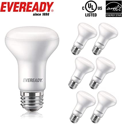 Eveready BR20 LED Dimmable Light Bulbs, 450 Lumens, 5000K Daylight White Color Temperature, 6W Flood Light 45W Bulb Equivalent E26 Base, Energy Star Certified, UL Listed – 6 Pack