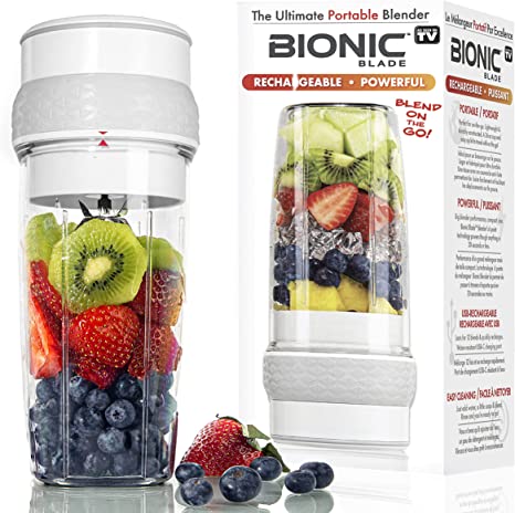 Bionic Blade Personal Blender 490mL, Cordless, Rechargeable 18,000 RPM Portable Blender for Shakes and Smoothies Mini Blender Portable 8.6" Tall, Seen On TV