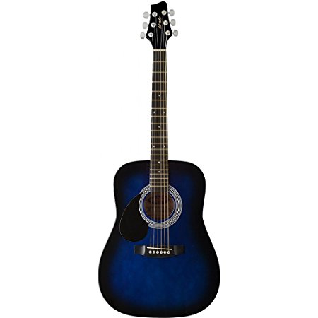 Stagg SW201 3/4 LHBLS Left Handed, 3/4 Size Dreadnought Acoustic Guitar - Blueburst