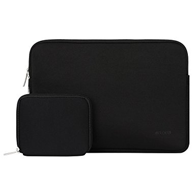 Mosiso Water Repellent Lycra Sleeve Bag Cover for 14 Inch Notebook Computer Ultrabook with Small Case, Black