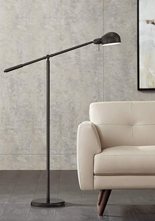 Dawson Modern Pharmacy Floor Lamp Dark Bronze Adjustable Boom Arm and Head for Living Room Reading Bedroom Office - 360 Lighting