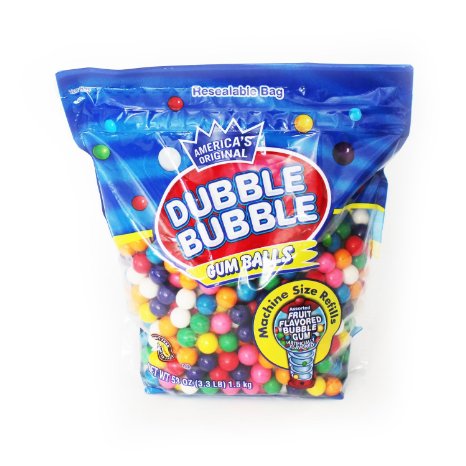 Dubble Bubble Gumball Refill, 8 Flavors, 3.3 lbs