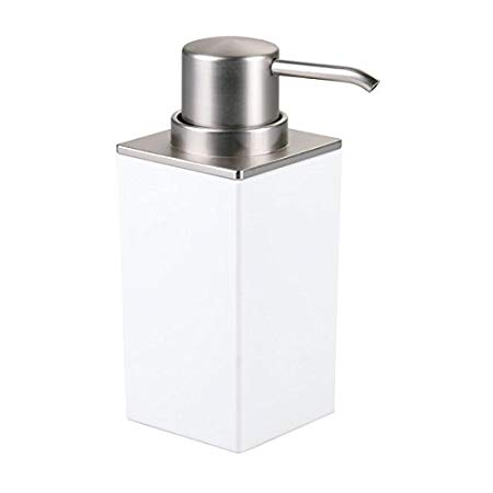 InterDesign Clarity Soap Pump for Kitchen, Bathroom, Vanities - White/Brushed