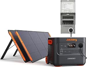 Jackery Explorer 3000 Pro Solar Generator   Manual Transfer Switch, 3024Wh 3000W Portable Power Station with 2 * 200W Solar Panels, up to 3kW Plug & Play Home Backup Power