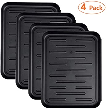 Boot Mat Tray for Heavy Duty Floor Protection-Pet Bowls-Paint-Dog Bowls, 4PCS Multi-Purpose, Shoes, Pets, Garden - Mudroom, Entryway, Garage-Indoor and Outdoor Friendly