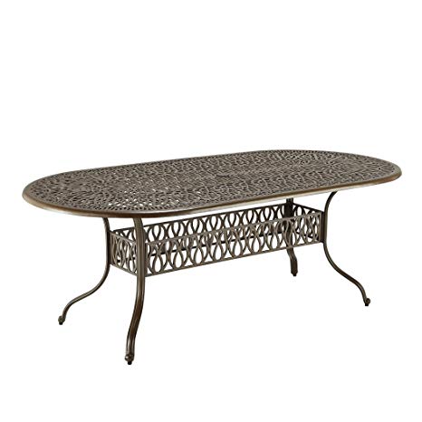 Floral Blossom Taupe Oval Dining Table by Home Styles