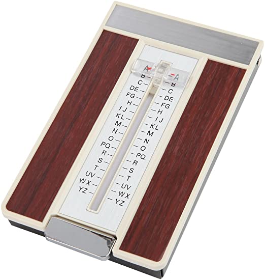 Home-X - Retro Style Flip Open A-Z Address Book, Wood Side Panel Design with Alphabetical Tabs for Optimal Organization