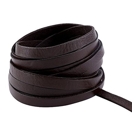 Navifoce Lacing Leather Cord Craft Strip, 10x2mm,5m (Brown)