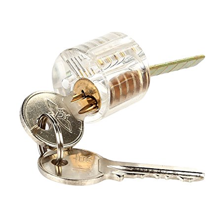 LTC 5 Pins Cylinder Training Lock Professional Cutaway Inside view of Practice Keyed Padlock Training Skill Pick for Locksmith