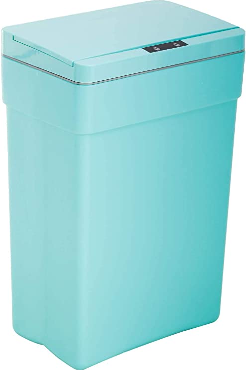 13 Gallon Touch Free Automatic Trash Can, 50L Large Capacity Plastic Garbage Can Trash Bin with Lid for Kitchen Living Room Office Bathroom, Electronic Touchless Motion Sensor Automatic Trash Can Blue