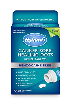 Hyland's Canker Sore Treatment, Natural Pain Relief of Mouth Ulcers and Oral Irritation, Healing Dots Tablets, 50 Count