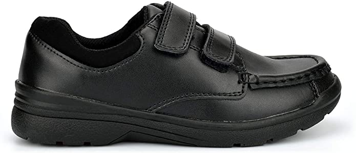 Dr Keller Chatterbox Boys Coated Leather Touch Fastening School Shoes