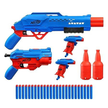 Nerf Alpha Strike Mission Ops Set Includes 4 Blasters, 2 Half-Targets, and 25 Official Nerf Elite Darts,Easy Load Prime Fire