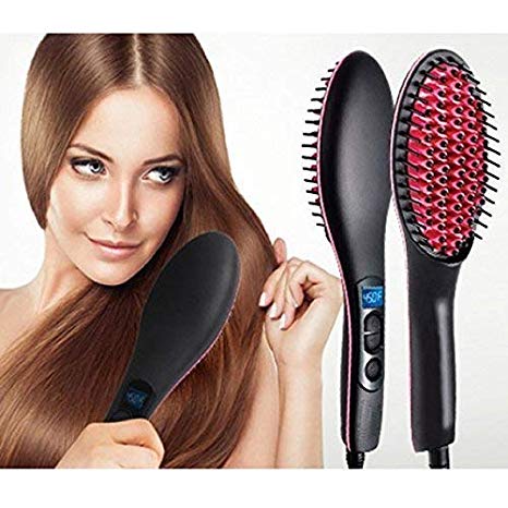 HARI CREATION Combo 2-in-1 Ceramic Plate Essential Combo Beauty Set of Hair Straightner and Curler Women's Electric Comb Brush Nano 3 in 1 Straightening LCD Screen with Temperature Control Display, hair straightener for women, hair straighteners comb brush, hair statner for womens, hair stariaghtner, hair stariaghtner brush (hair straightener for women)