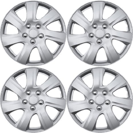 Hubcaps for Toyota Camry 2010-2012 Set of 4 Pack 16" Inch Silver , OEM Genuine Factory Replacement - Easy Snap On - Aftermarket Wheel Covers