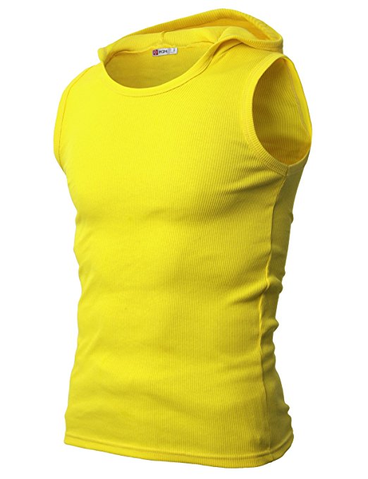H2H Mens Active Comfortable Slim Fit Hoodie Tank Top For Work Out