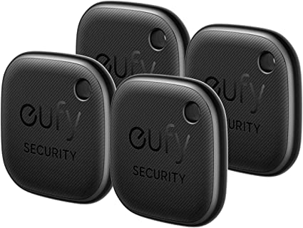 eufy Security SmartTrack Link (Black, 4-Pack), Android not Supported, Works with Apple Find My (iOS only), Key Finder, Bluetooth Tracker for Earbuds and Luggage, Phone Finder, Water Resistant