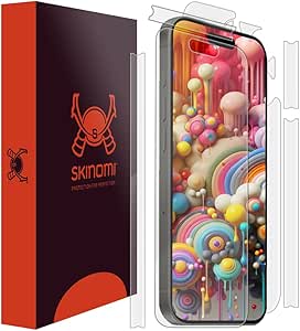 Skinomi Full Body Skin Protector Compatible with Apple iPhone 15 Pro (Screen Protector   Back Cover) TechSkin Full Coverage Clear HD Film