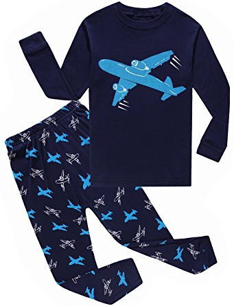 IF Pajamas Airplane Little Boys Pajamas Sets 100% Cotton Clothes Toddler Pjs Kids