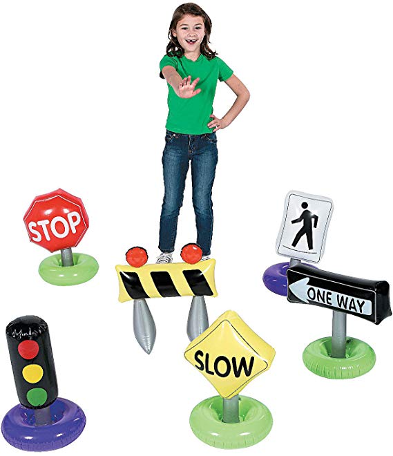 Fun Express Incredible Inflatable Traffic Signs (6 Piece Set)