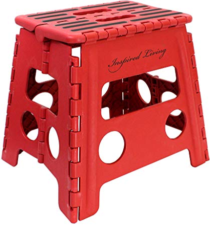 Inspired Living Step Heavy Duty folding-stools, 16" High, RED