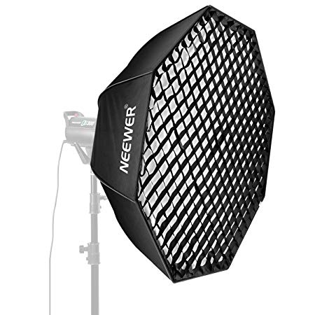 Neewer 60 inches/152 Centimeters Octagonal Softbox with Bowens Mount, Removable Internal&External Diffuser and Grid, Quick Folding Softbox Diffuser for Photography Speedlites Flash Monolight and More