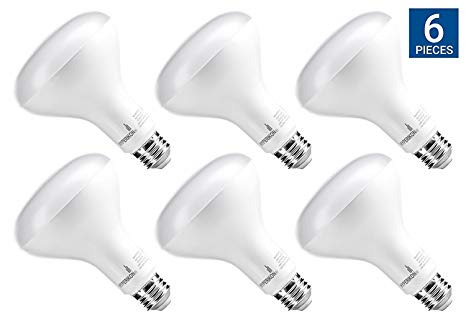 Hyperikon BR30 LED Flood Light Bulb, 65 Watt Equivalent (9W), 3000K, Soft White, BR30 Dimmable Bulb, (6-Pack)