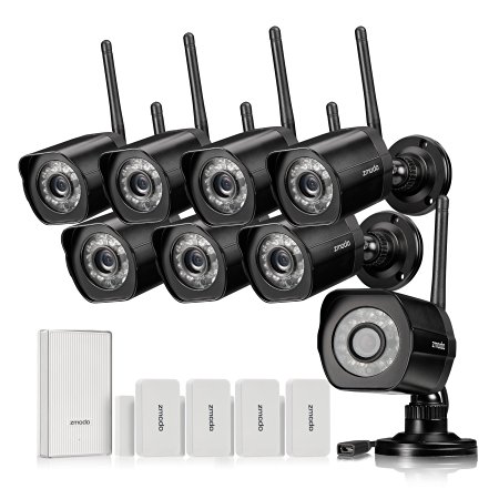 Zmodo Wireless Security Camera System -- 8 720p HD Camaeras, WiFi Extender and 4 Door/Window Sensors