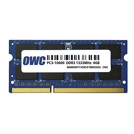 OWC 4.0GB 1333MHz 204-Pin DDR3 SO-DIMM PC3-10600 CL9 Memory Upgrade Module, (OWC1333DDR3S4GB)