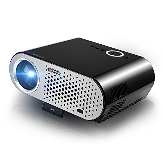 Projector, 3200 Lumens Brightness Home Projector Native 720P Support full HD 1080P 1280 x 800 Pixels Multimedia LCD LED Projector Up to 170" Screen with HDMI VGA USB Cinema Movie Projector, Black