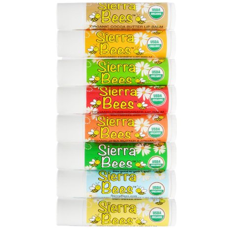 Sierra Bees Organic Lip Balms Variety Pack 8 Pack 015 Oz Each