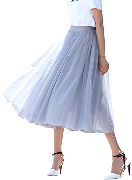 Futurino Women's A Line Short Knee Length Tutu Tulle Prom Party Skirt