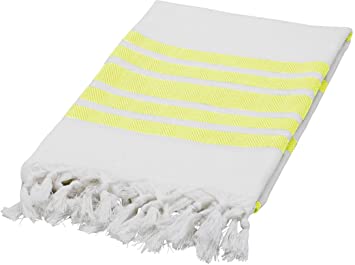 Swan Comfort Turkish Cotton Towel Beach Pool Cover Up Bath Spa Sauna Gym - 67.5" x 39.5" - Yellow