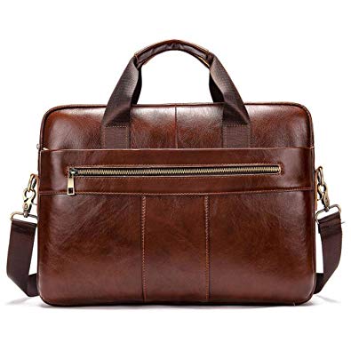 Genuine Leather Business Briefcase Crossbody Satchel Messenger Handbag Laptops Shoulder Bag for Women and Men