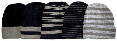 ToBeInStyle Men's Pack of 6 Soft Stretchy Beanies