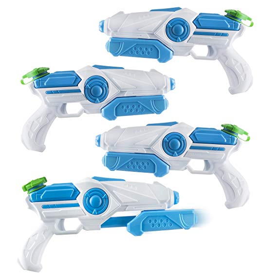Pack of 4 Plastic Water Blaster Soaker Squirt Guns for Water Fighting Summer Pool Beach Toy for Kids