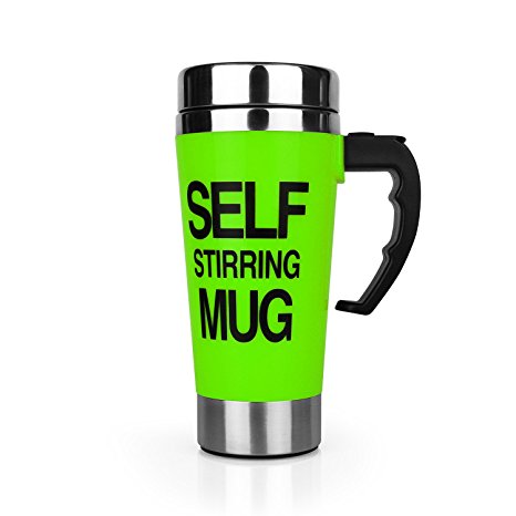Self Stirring Travel Coffee Mug Stainless Steel Automatic Mixing Cup Green