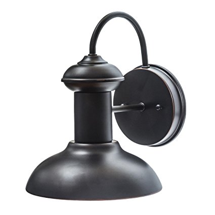 Globe Electric 40190 10" Downward Wall Mount Indoor/Outdoor Entryway Light Fixture, Oil Rubbed Bronze Finish, 1x 60W Max E26 Bulb (sold separately)