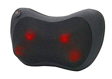 Neck Massager Shiatsu Pillow Back Massager with Heat for Shoulders, Foot, Calf and Legs, Full Body Pain Relief Massage with Deep Kneading to Relax at Home, Office, and Car. Black